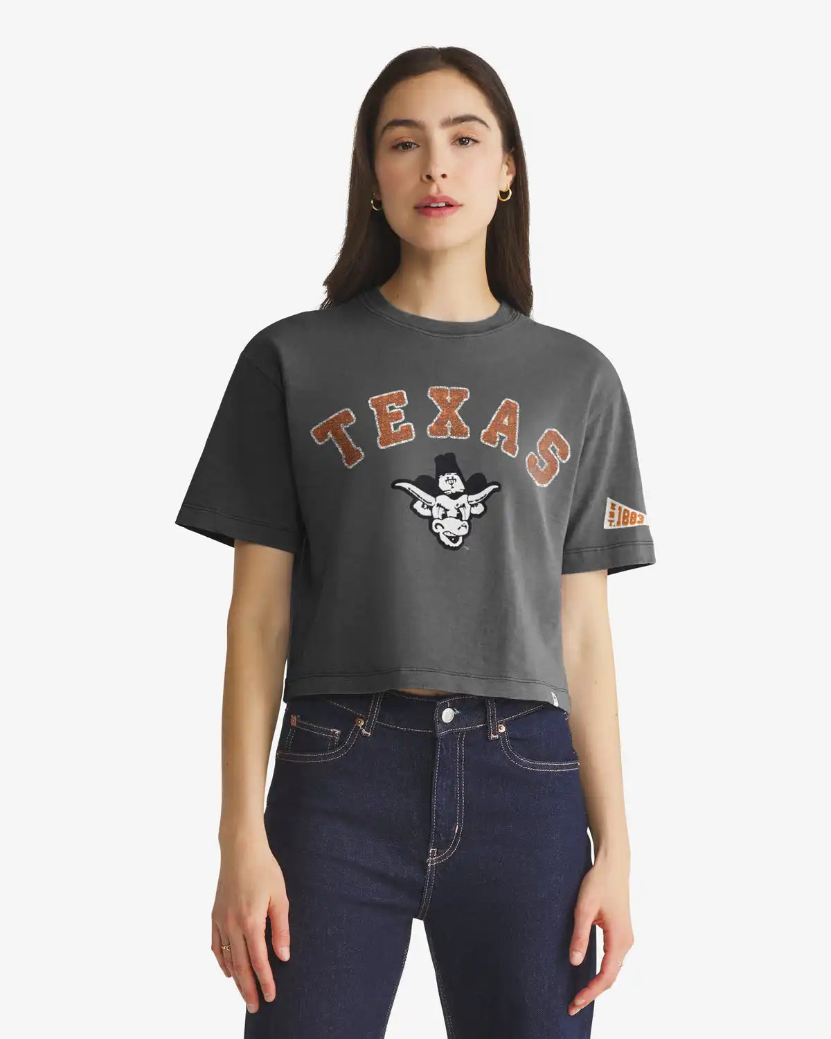TEXAS LONGHORNS VINTAGE ELMORE WELL WORN '47 HEAVY SLUB TEE WOMENS