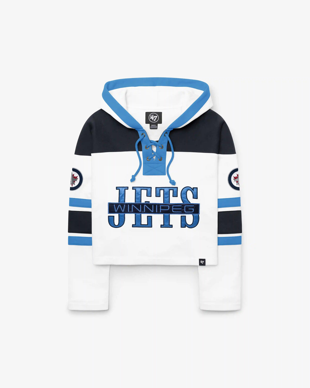 WINNIPEG JETS CUT THRU CROPPED '47 WOMEN'S SUPERIOR LACER HOOD