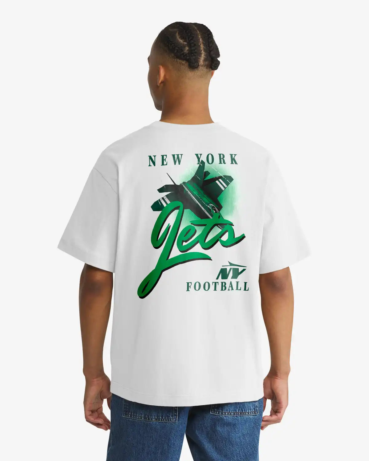 NEW YORK JETS BACKER SCRIPT ILLUSTRATED '47 FOUNDATION TEE