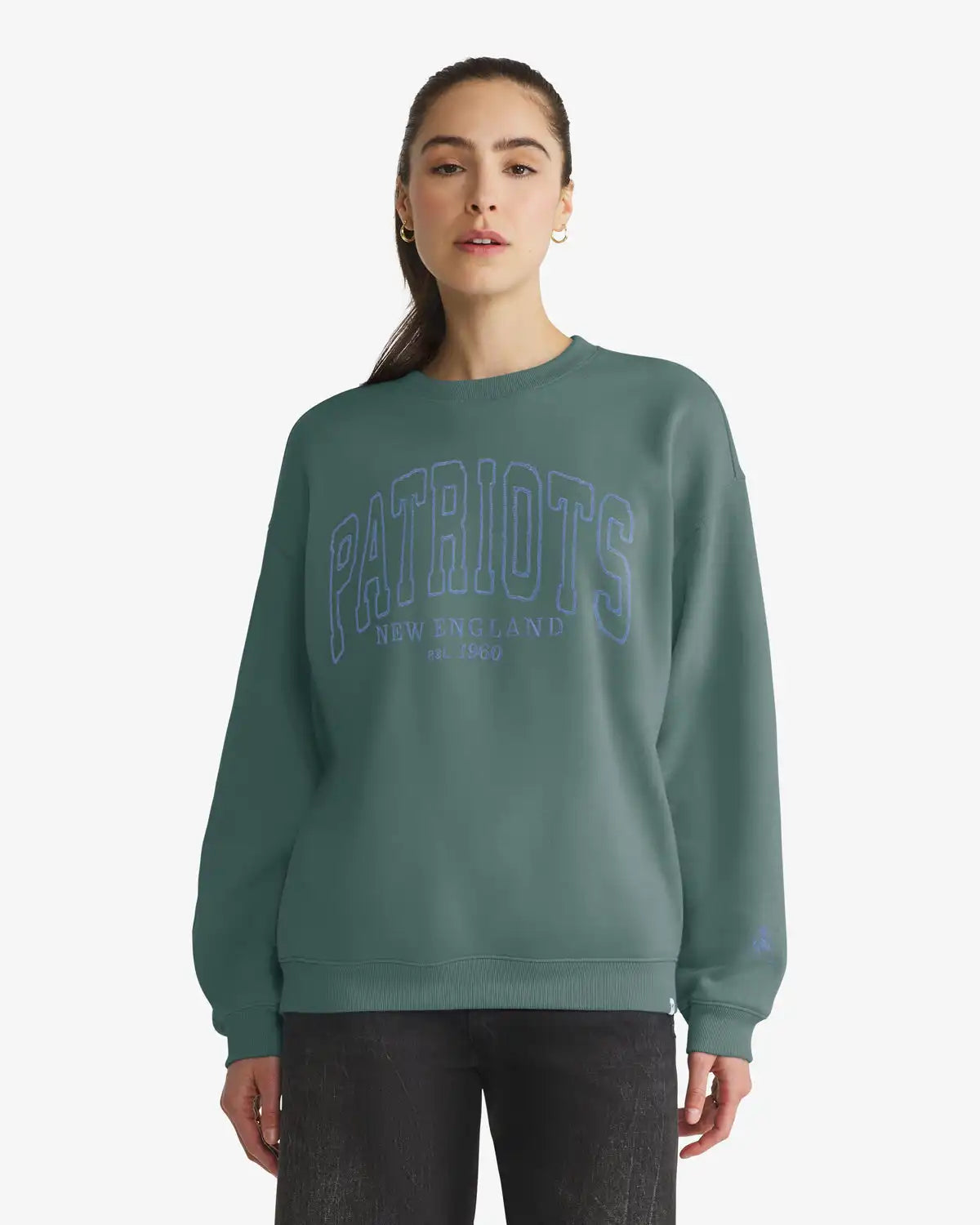 NEW ENGLAND PATRIOTS HISTORIC FORMA LUXE '47 WOMEN'S OVERSIZED CREW
