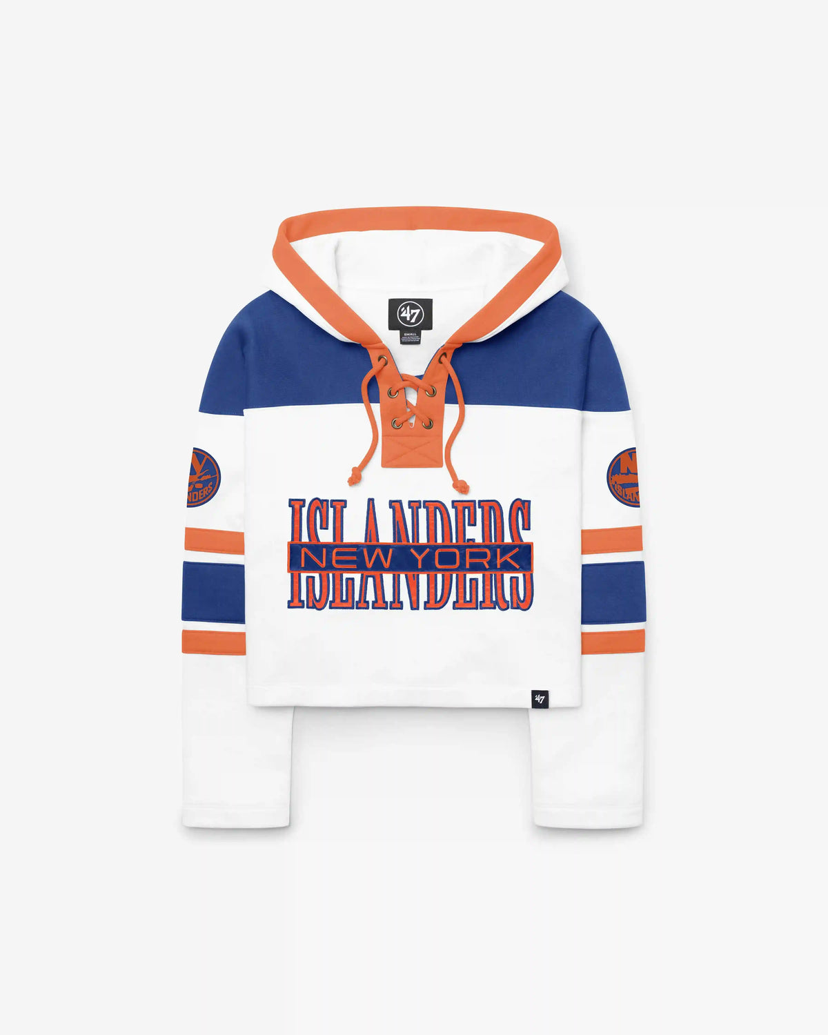 NEW YORK ISLANDERS CUT THRU CROPPED '47 WOMEN'S SUPERIOR LACER HOOD