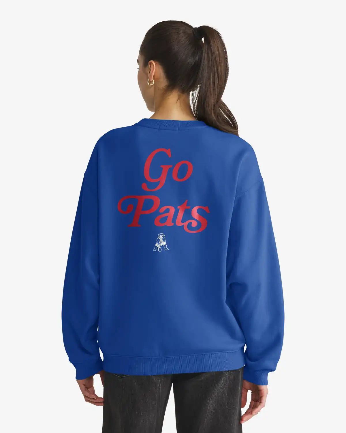 NEW ENGLAND PATRIOTS HISTORIC SHOUT IT OUT '47 OVERSIZED CREW WOMENS