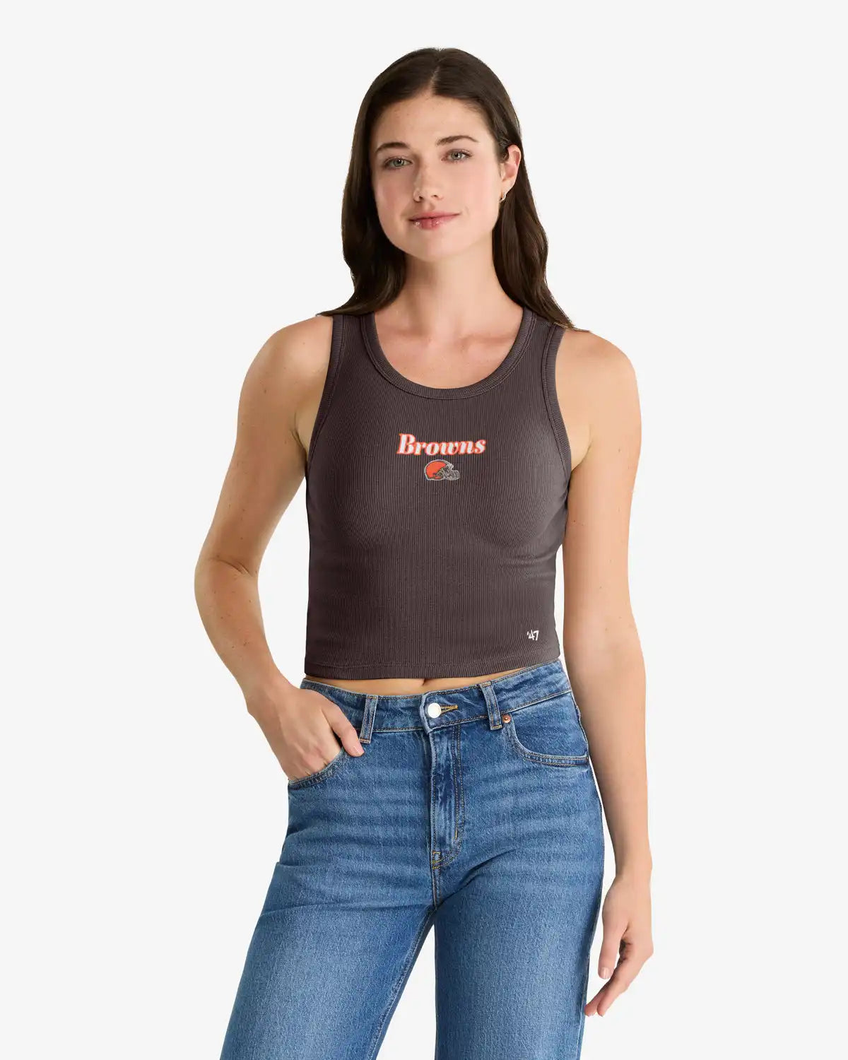 Cleveland Browns Straight Cut '47 Baby Rib Tank Womens